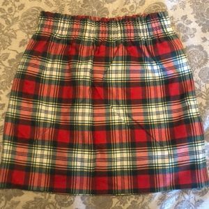 Plaid j crew skirt